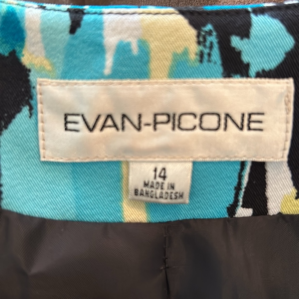 Evan-Picone Multicolored Open Front Long Sleeves … - image 2